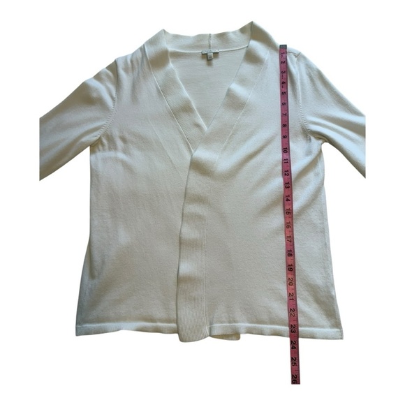 Talbots White Cotton Open-Front Cardigan Sweater 3/4
Sleeve - Size Large - Picture 9 of 11